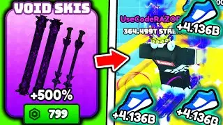 I Bought BEST VOID SKIS and Become FASTEST PLAYER in Roblox Ski Race Simulator..