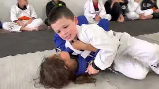 5 years old testing for BJJ grey belt