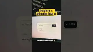 Signature ✍️ Animation CSS JS 