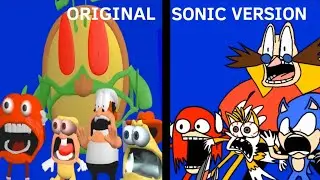 Pizza tower screaming meme but it's sonic and his friends