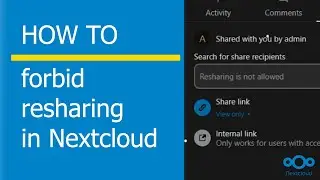 How to forbid resharing of files in Nextcloud