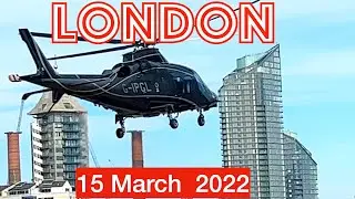 Helicopters take off and land in London 15th March 2022