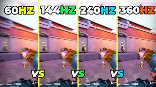 60Hz vs 144Hz vs 240Hz vs 360hz Refresh Rate Comparison! - Valorant