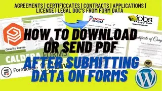 How To Download Or Send PDF After Submitting Data On Forms In Wordpress | 100% FREE