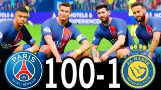 FC 24- MESSI RONALDO NEYMAR & MBAPPE | ALL STARS | AL NASSR 100-1 PSG #fc25