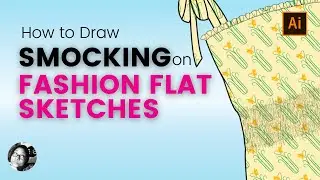 How to draw smocking on fashion flat sketch with Illustrator for fashion design