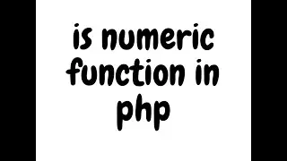 use of is_numeric function in php