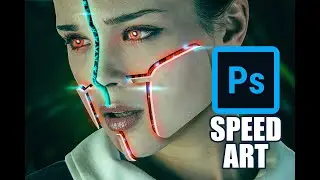 Cyborg Effect Speed Art in Photoshop 2023 | #photoshopspeedart #photoshopmanipulation