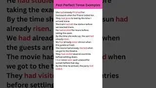 Past Perfect Tense Examples | Tenses