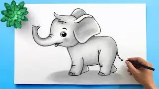 Cute Elephant Drawing