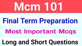 Mcm101 Final Term Preparation 2024 | mcm101 final term paper | Let's Study