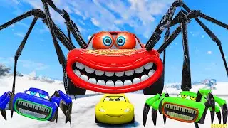 Epic Escape From The Lightning McQueen Crabs Eater & Mutant Spider Eater | McQueen VS McQueen BeamNG