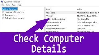 How to Check Computer Specification Details using System Information in Windows 10