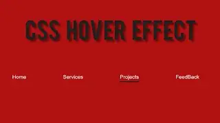 CSS Hover Effect|CSS Menu Hover Effect.