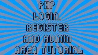 English 1080P Updated PHP 7 Mysql Registration Login and Admin Panel Tutorial Part 1 of 3