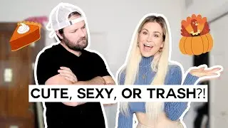 Boyfriend Rates My Thanksgiving Outfits 🦃 CUTE, SEXY, OR TRASH?!