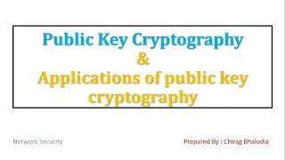 Public key cryptography and Application of public key cryptography