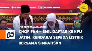 Khofifah – Emil Daftar Ke KPU Jatim, Kendarai Sepeda Listrik Bersama Simpatisan | JATIM AWAN JTV