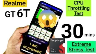 Realme GT 6T CPU Throttling Test 30mins 100threads Heating Test 😱🔥🔥🔥