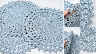 Мастер класс Салфетка крючком из шнура/ Crochet napkin video tutorial