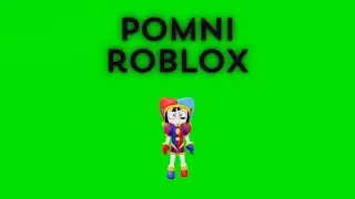 Футаж Pomni из Roblox на зеленом фоне