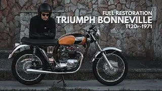 Triumph Bonneville T120r, 1971 | Full Restoration, Classic Motorcycle | Girona Cafe Racers | ASMR