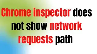 Chrome inspector does not show network requests path and etc