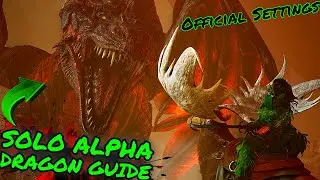 How To SOLO ALPHA DRAGON on OFFICIAL in Ark Survival Ascended!!!! Using only a Sword. 10000 IQ Trick