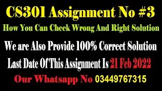 CS301 100% Assignment No 3 Solution Fall 2022 || CS301 Assignment 3 Fall 2022