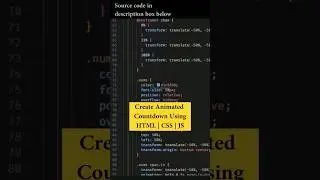 Create Animated Countdown Using HTML | CSS | JS