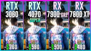 RTX 3060 vs RTX 4070 SUPER vs RX 7900 GRE vs RX 7800 XT - Test in 25 Games