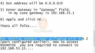 configuring  IP  address and default route on mikrotik