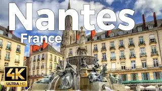 Nantes, France Walking Tour (4k Ultra HD 60 fps) - With Captions