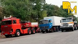 veteran trucks in top condition 🚚🚛 Scania 141 Büssing Magirus Golden era of transport in harbor ⚓🛢️🚢