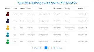 Ajax Make Pagination using JQuery, PHP & MySQL