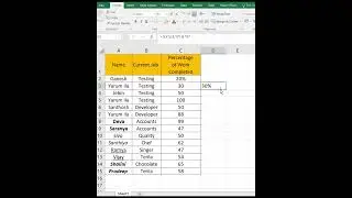 How to add percentage symbol at end of the value in #excel #shorts