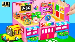 Build Miniature Classroom & DIY School Supplies, School Bus from Polymer Clay ❤️ DIY Miniature House
