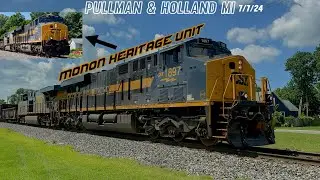 7/7/24 - CSX 1897, the Monon Heritage unit leads M326 in Pullman, and Holland, MI!