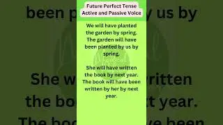 Future Perfect Tense Active and Passive Voice 