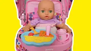 Baby Annabell Doll Morning Feeding and changing and Stroller walk