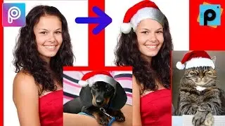 Como poner gorro  navideño de Papa Noel en tus fotos  facil y rapido en PicsArt .-tutorial