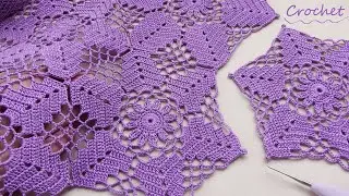 ВЯЗАНИЕ КРЮЧКОМ из цветочных МОТИВОВ - мило и просто! 🌺Easy Crochet motifs pattern for beginners🌺