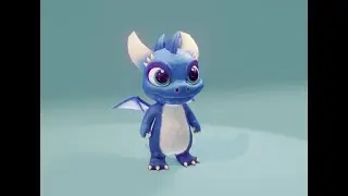 Cartoon Baby Dragon 3d Model (Blue) [Turnaround]