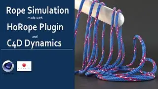 Dynamic Rope simulation tutorial made in Cinema 4d using HoRope plugin