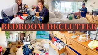 BECKY'S LAST BIG DECLUTTER BEFORE MOVING!! Bedroom Declutter With Friends 🥳 🏡