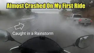 Riding my brand new motorcycle in HEAVY RAIN | 1st Ride Nightmare