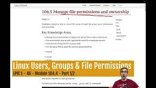 LPIC 1 - 046  - 104.5 (1/2) - Understanding Linux Security: Users, Groups and File Permissions