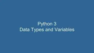 Python Data Types and Variables