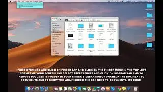 HOW TO REMOVE OR SHOW DOCUMENTS FOLDER IN FINDER SIDEBAR IN MAC OS MOJAVE