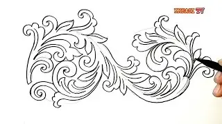 Belajar Menggambar Ornamen || Belajar Menggambar Motif Ukir || Simple Drawing Ornament